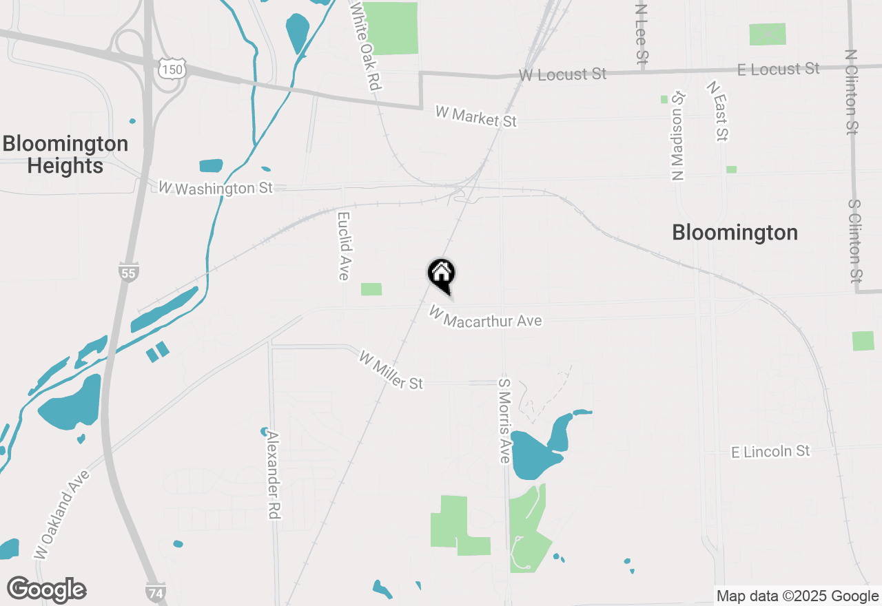 Map of 1203 W Oakland Avenue, Bloomington, IL 61701