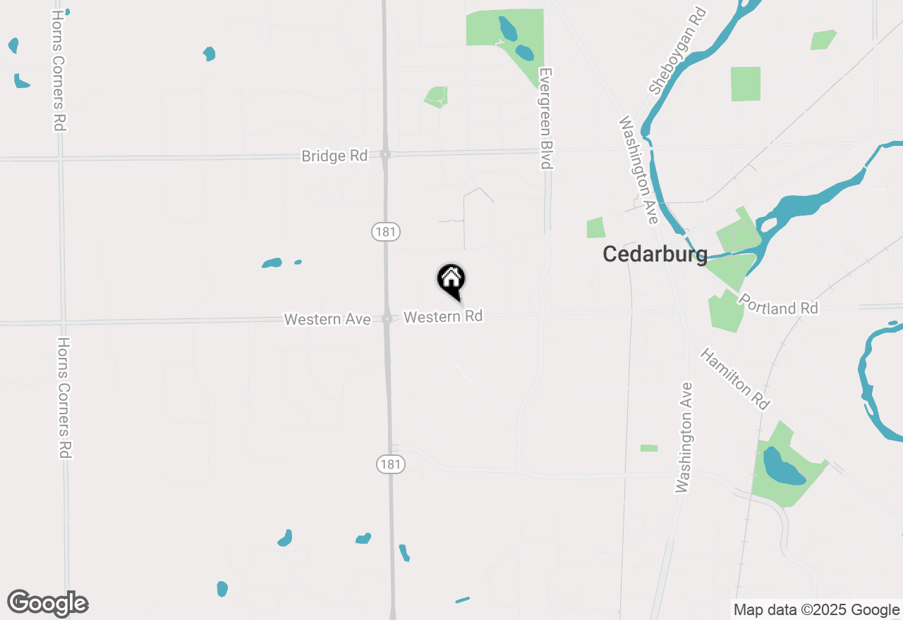 Map of N50W7228 Western Rd, Cedarburg, WI 53012