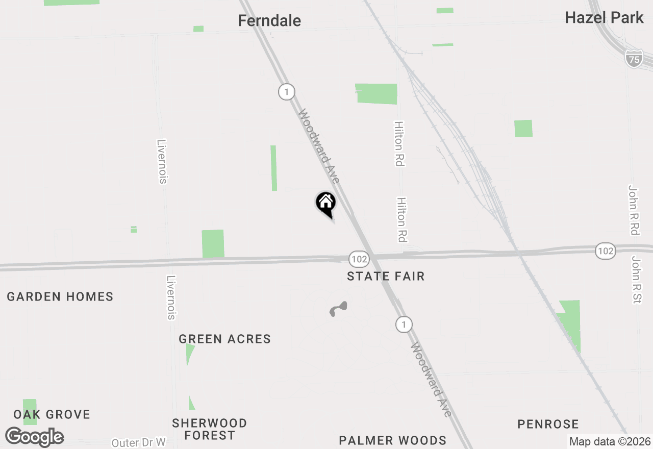 Map of 243 W Webster Street, Ferndale, MI 48220