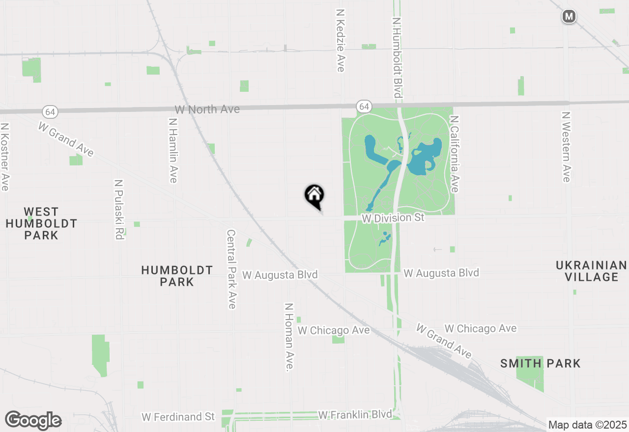 Map of 1204 N Spaulding Avenue #2S, Chicago, IL 60651