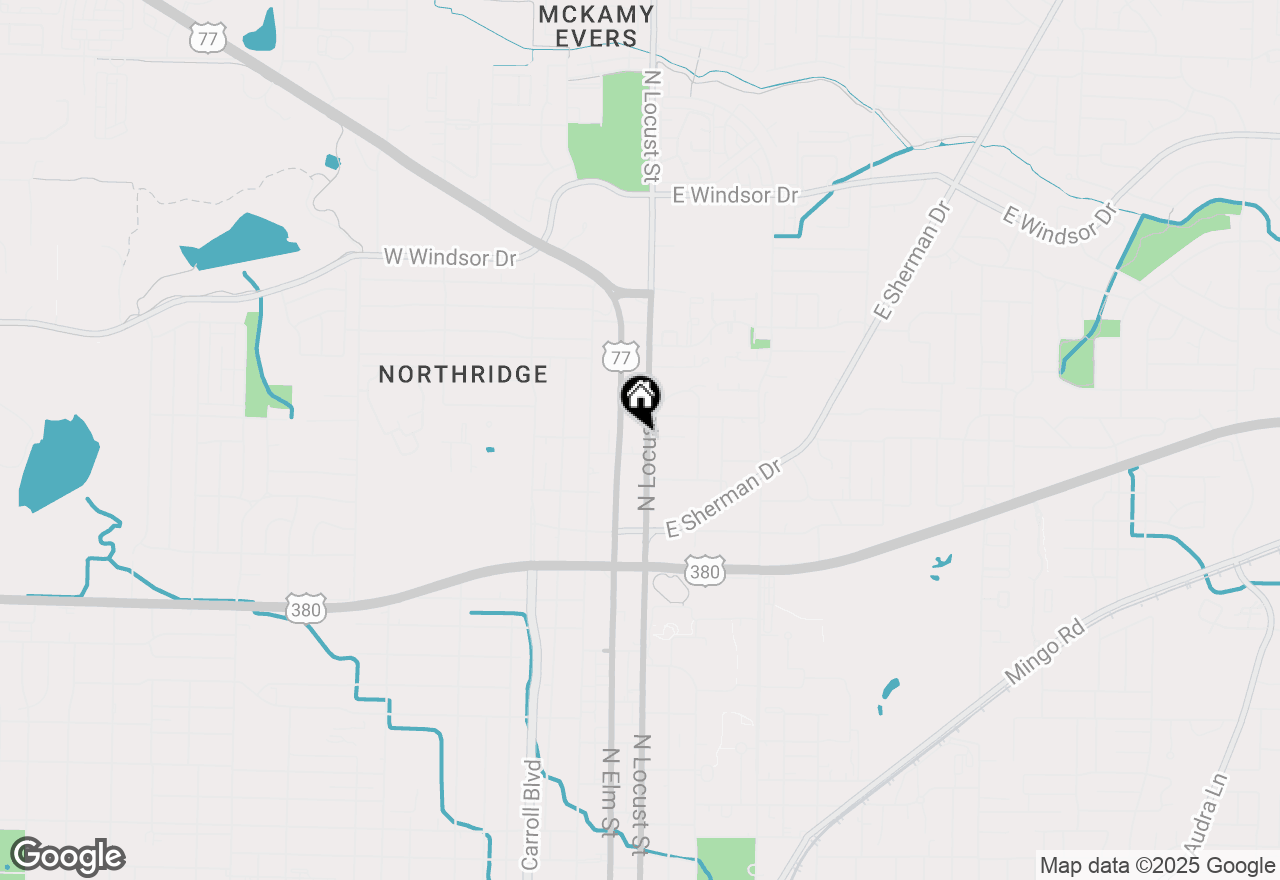 Map of 2313-2315 Locust, Denton, TX 76209