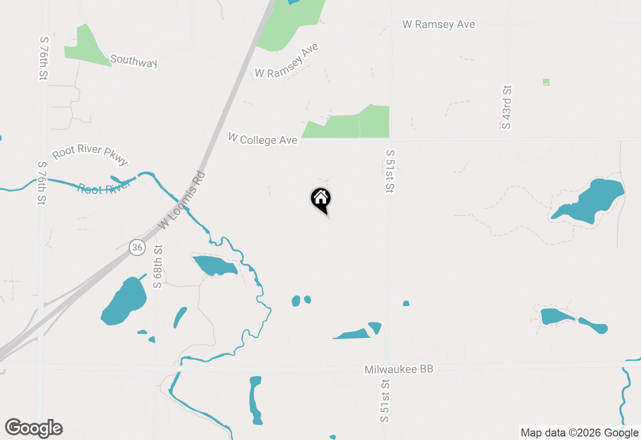 Map of 5444 W Harvard Dr, Franklin, WI 53132