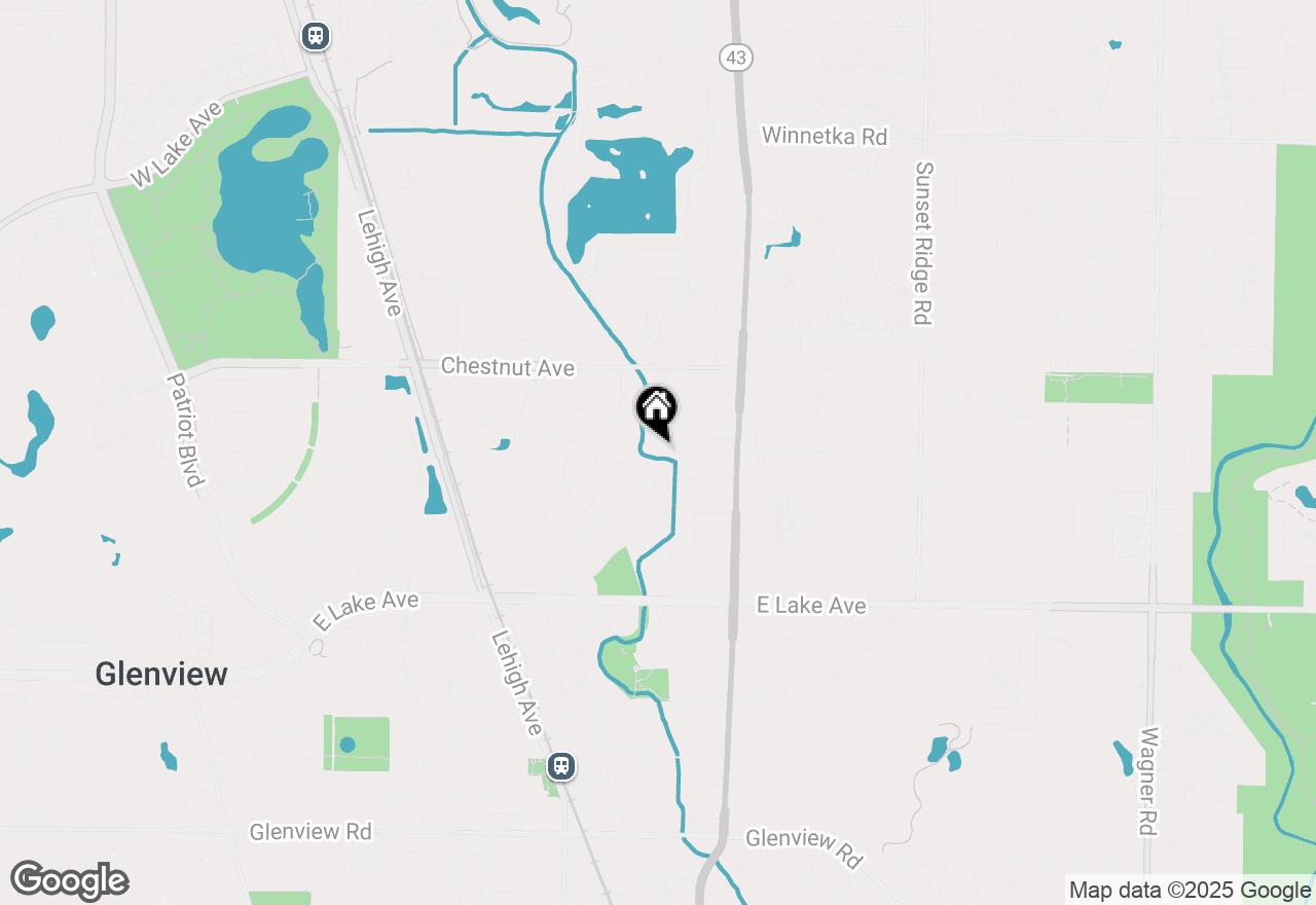 Map of 1600 Riverside Court, Glenview, IL 60025