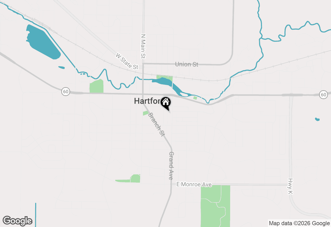 Map of 136 Teddy Ave, Hartford, WI 53027