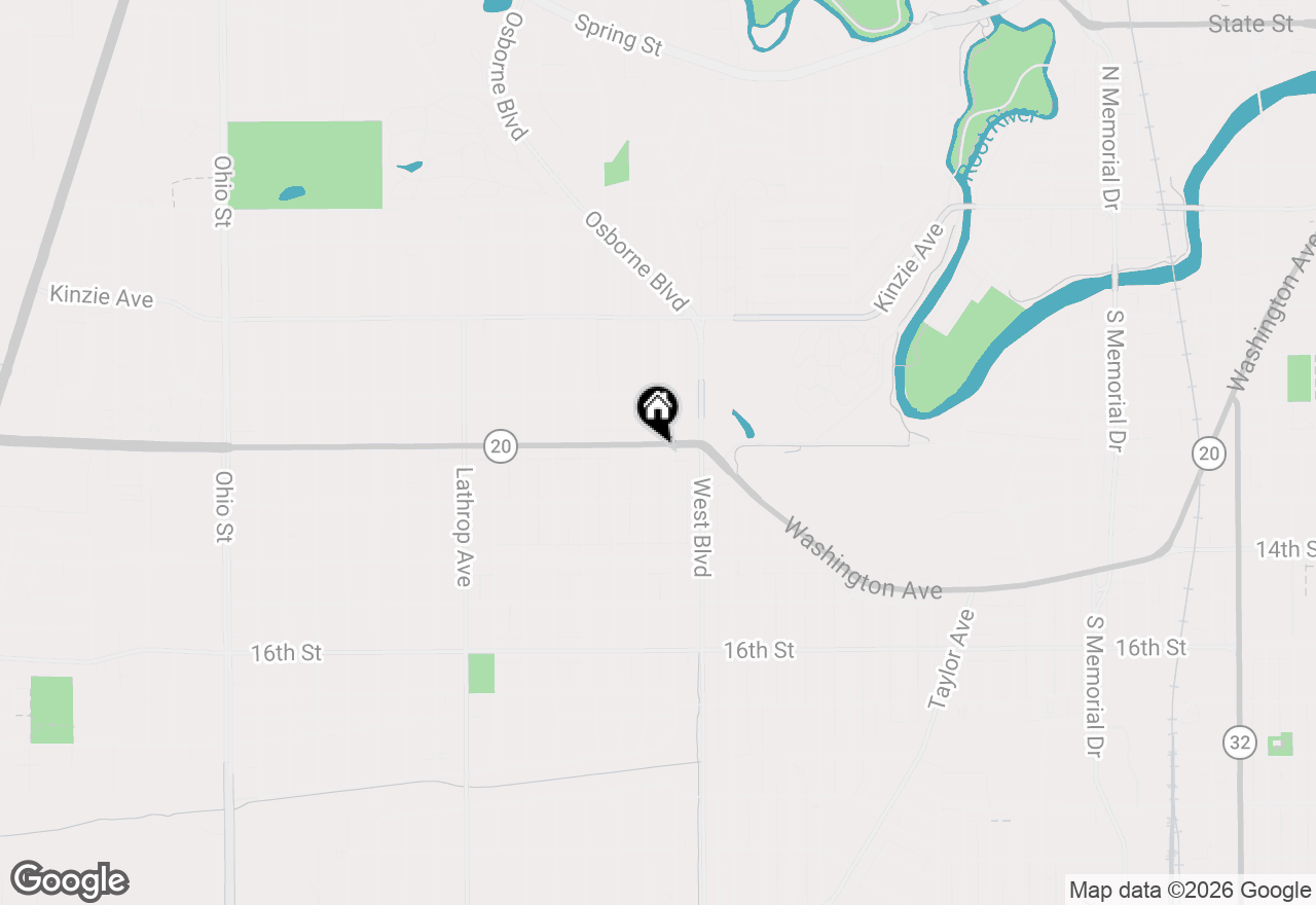 Map of 3213 Washington Ave, Racine, WI 53405