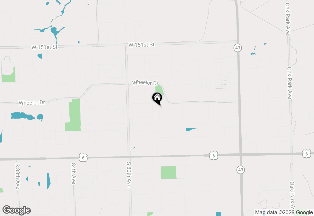 Map of 15542 Narcissus Lane, Orland Park, IL 60462