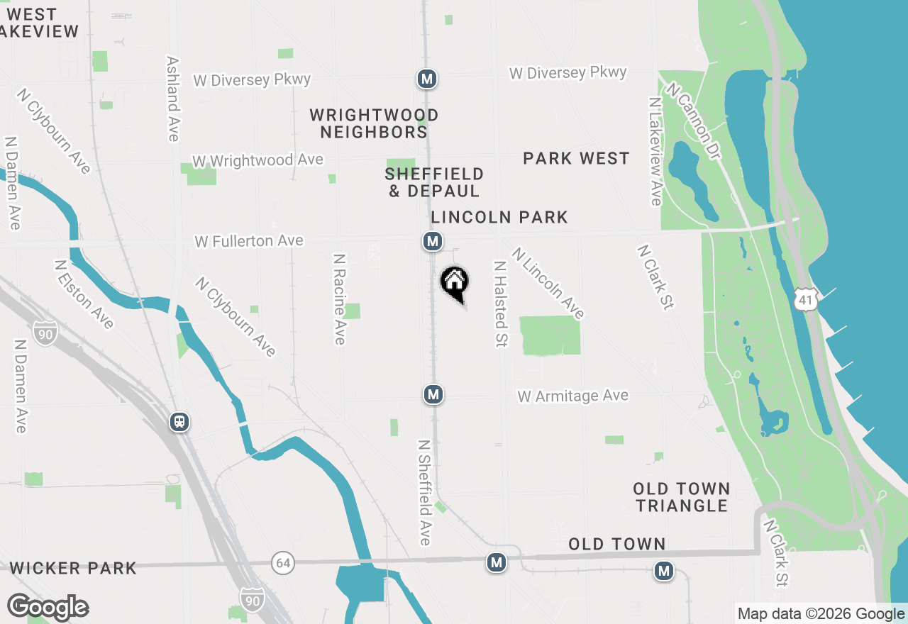 Map of 908 W Webster Avenue, Chicago, IL 60614