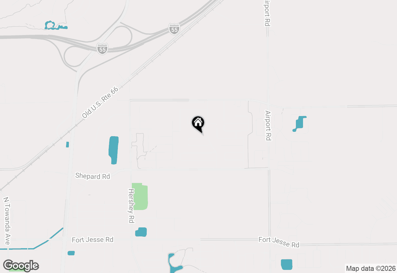 Map of 2968 Wolf Creek Lane, Normal, IL 61761