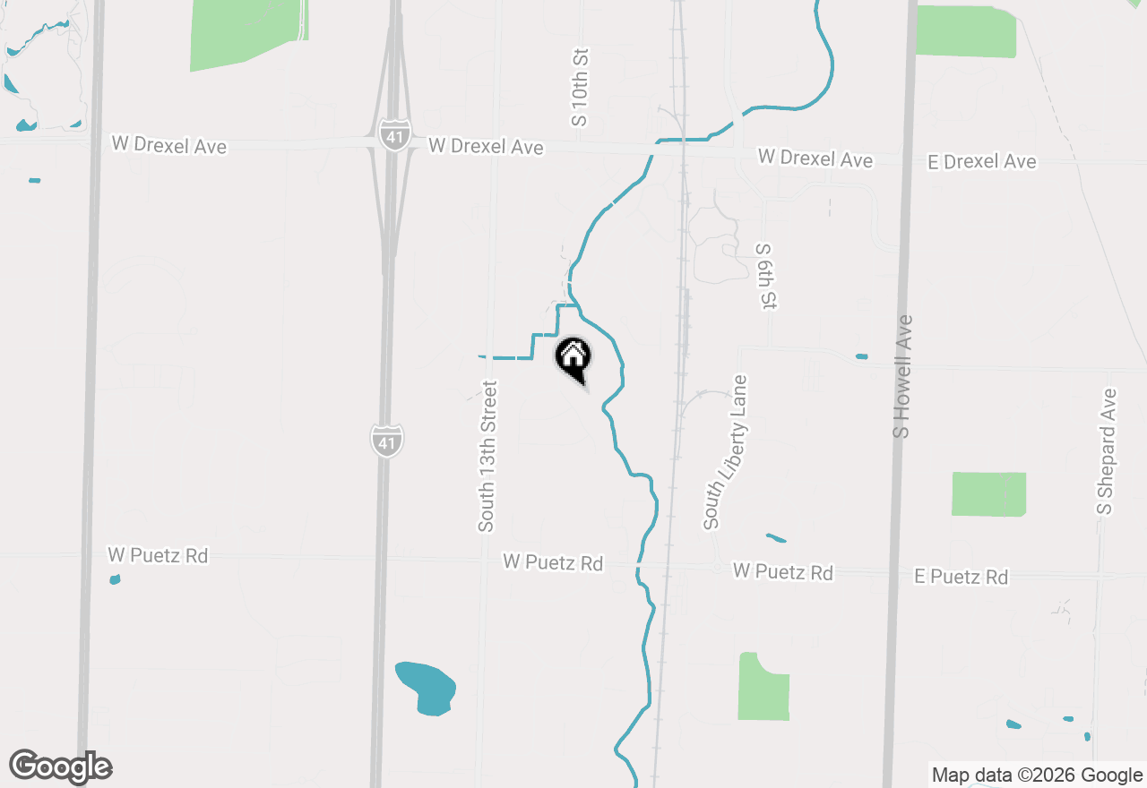 Map of 8378 S Nighthawk Trl, Oak Creek, WI 53154