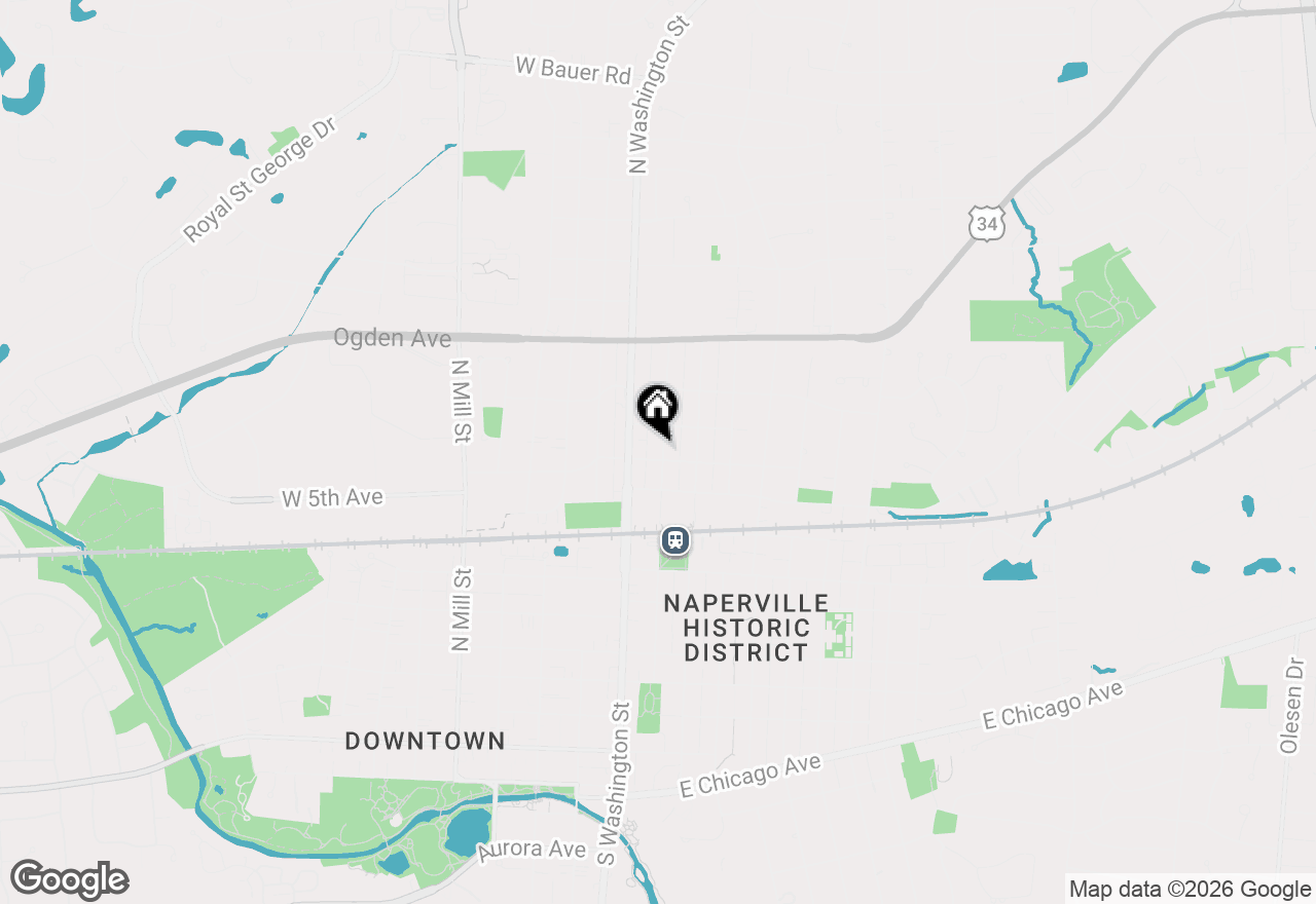 Map of 611 N Center Street, Naperville, IL 60563