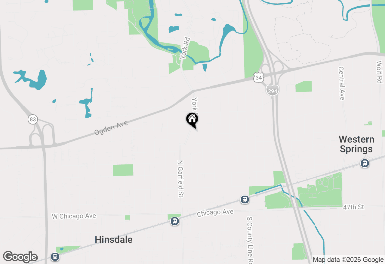 Map of 531 N York Road, Hinsdale, IL 60521