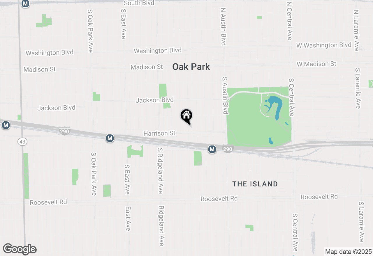 Map of 834 S Harvey Avenue, Oak Park, IL 60304