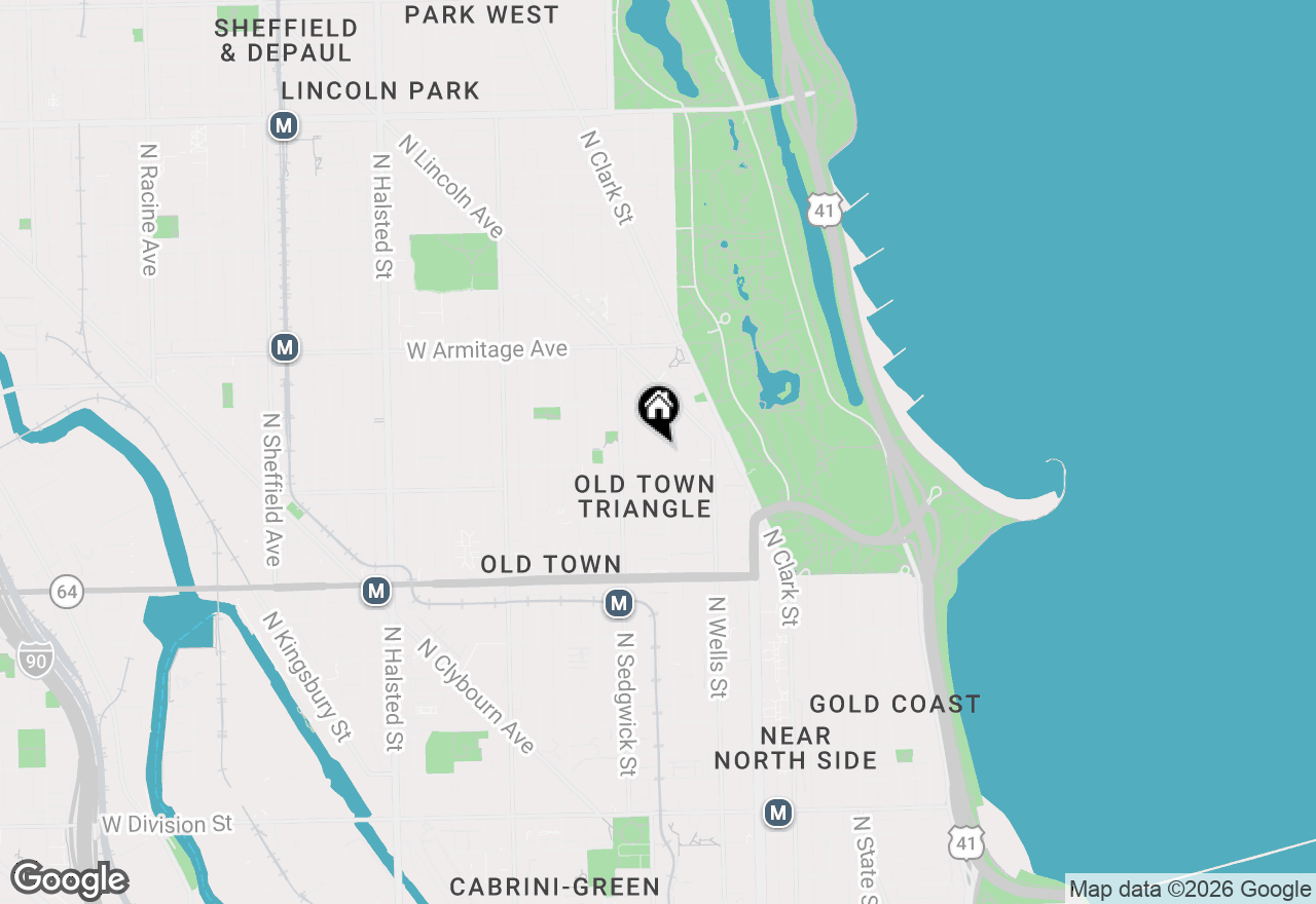 Map of 1807 N Orleans Street #1S, Chicago, IL 60614