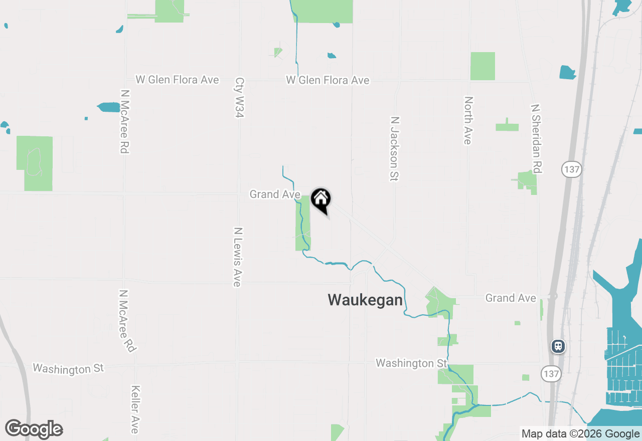 Map of 614 N Butrick Street, Waukegan, IL 60085