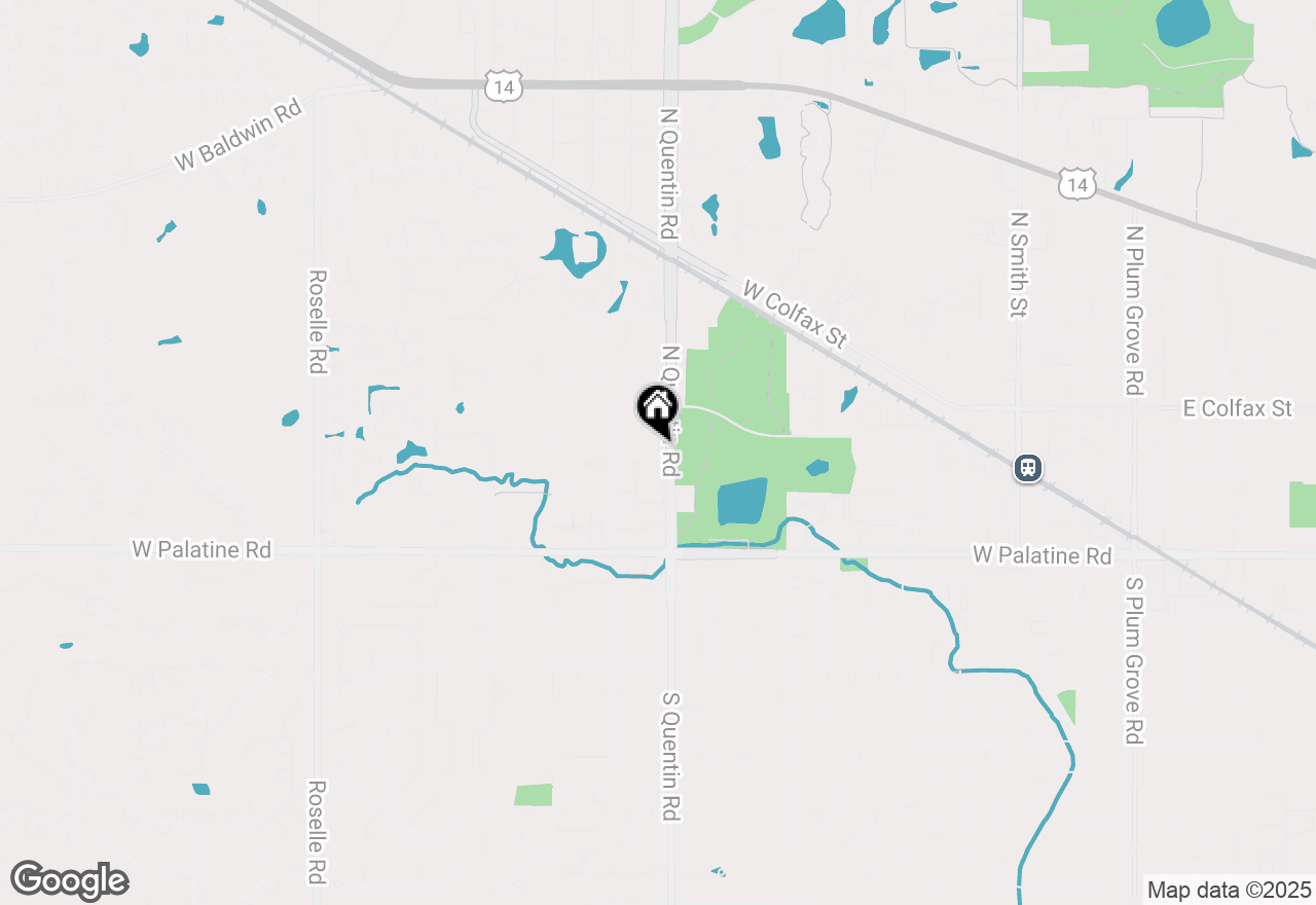 Map of 140 N Quentin Road, Palatine, IL 60067