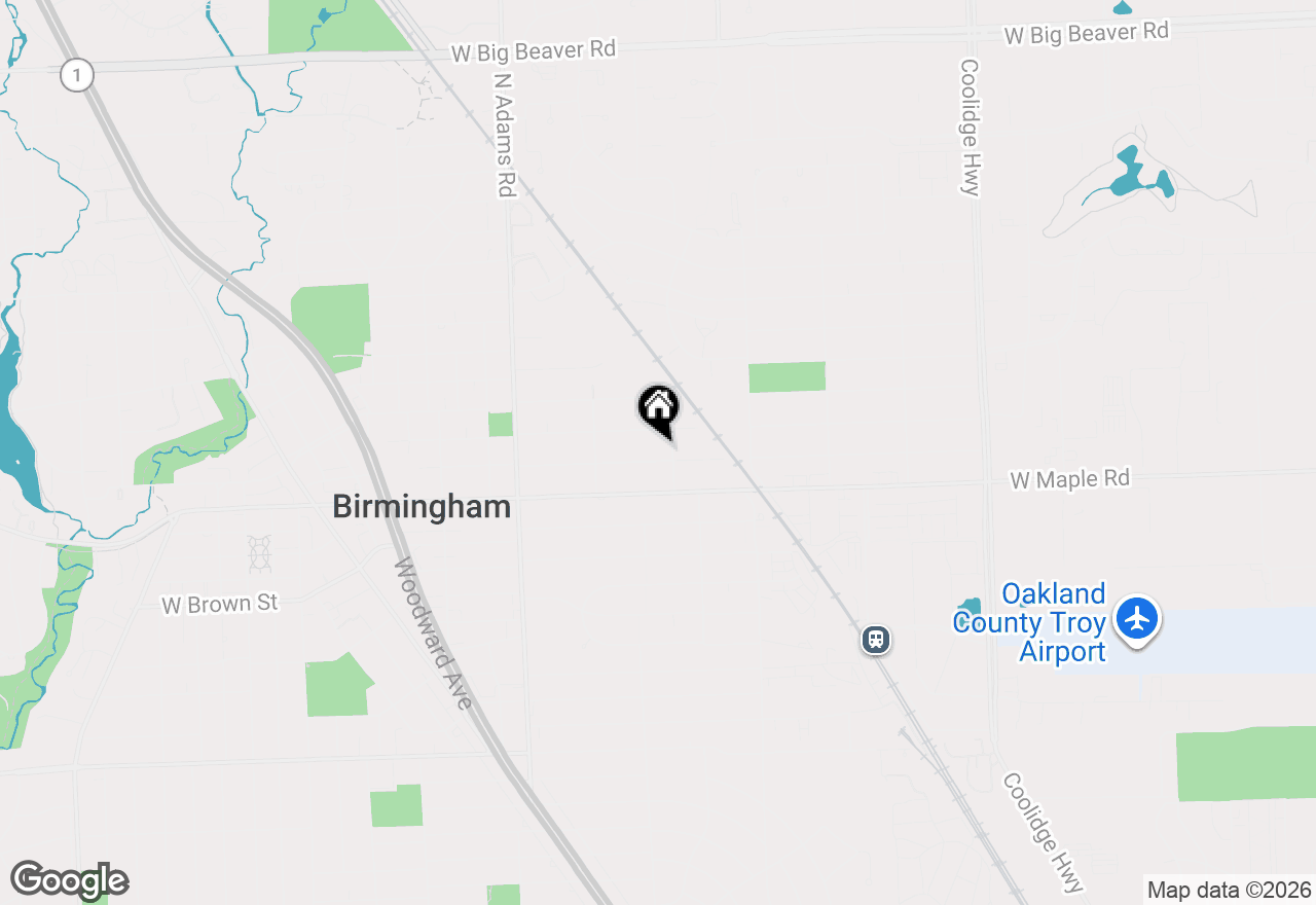 Map of 1647 Yorkshire Road, Birmingham, MI 48009