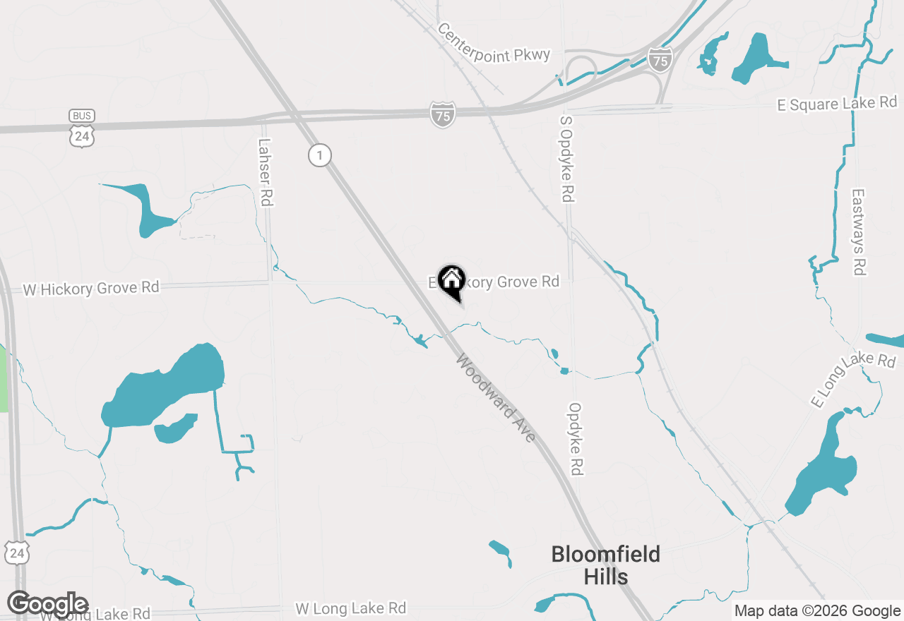 Map of 144 E Hickory Grove Road, Bloomfield Hills, MI 48304