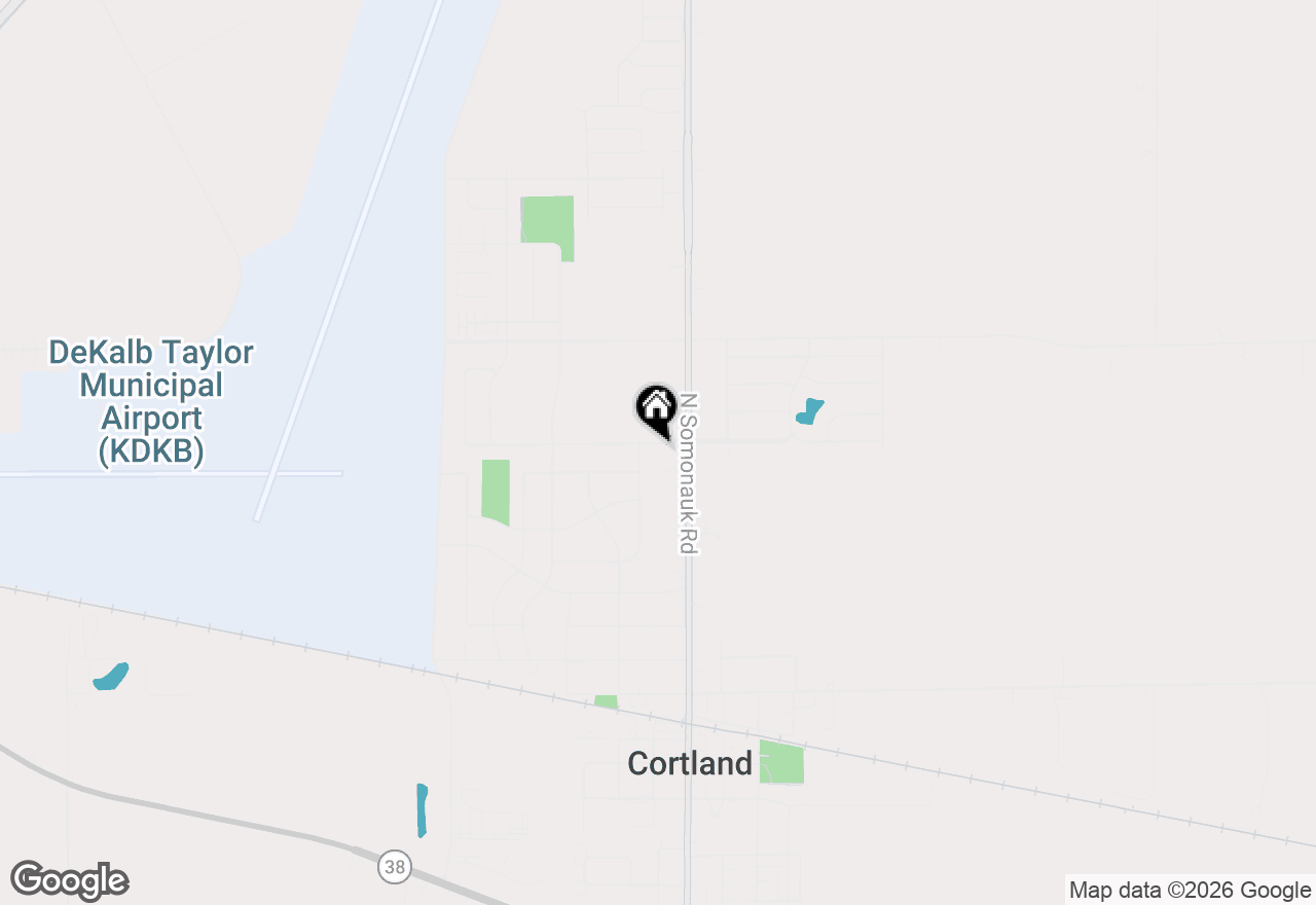 Map of 34 W Meadow Drive, Cortland, IL 60112