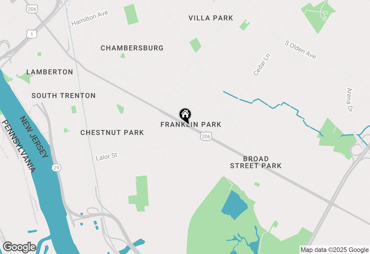 Map of 1329 S Broad Street, Trenton, NJ 08610