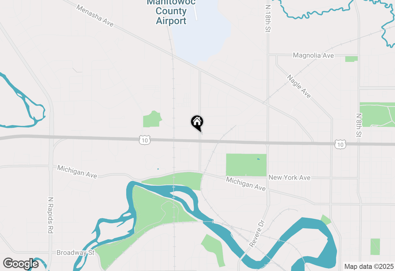 Map of 1112 N 23rd St, Manitowoc, WI 54220