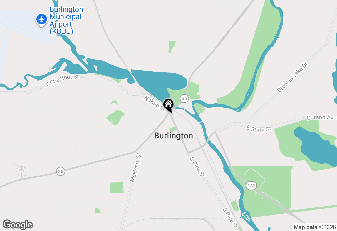 Map of 524 Milwaukee Ave #581/589 PINE ST, Burlington, WI 53105