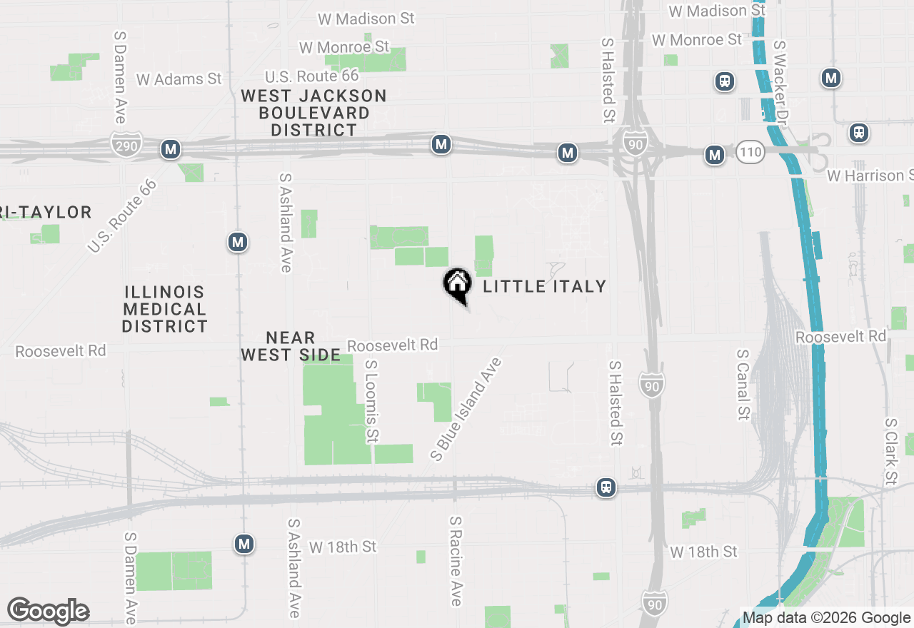 Map of 1039 S Racine Avenue #3F, Chicago, IL 60607