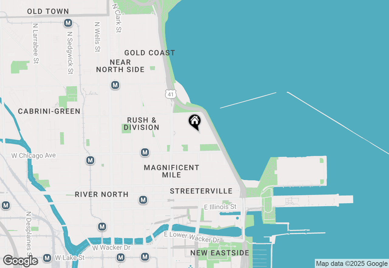 Map of 222 E Chestnut Street #16A, Chicago, IL 60611