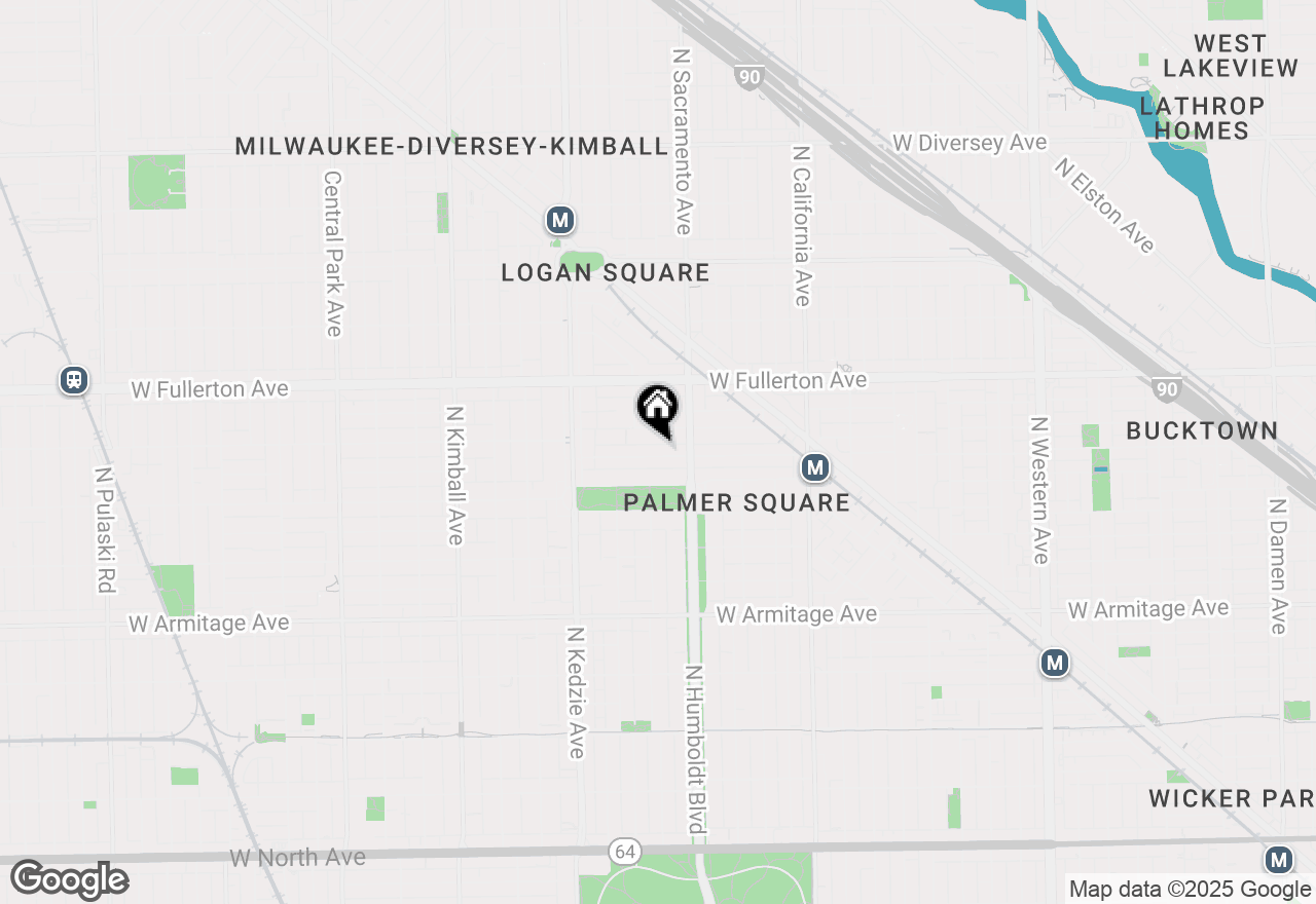 Map of 3032 W Lyndale Street #2E, Chicago, IL 60647