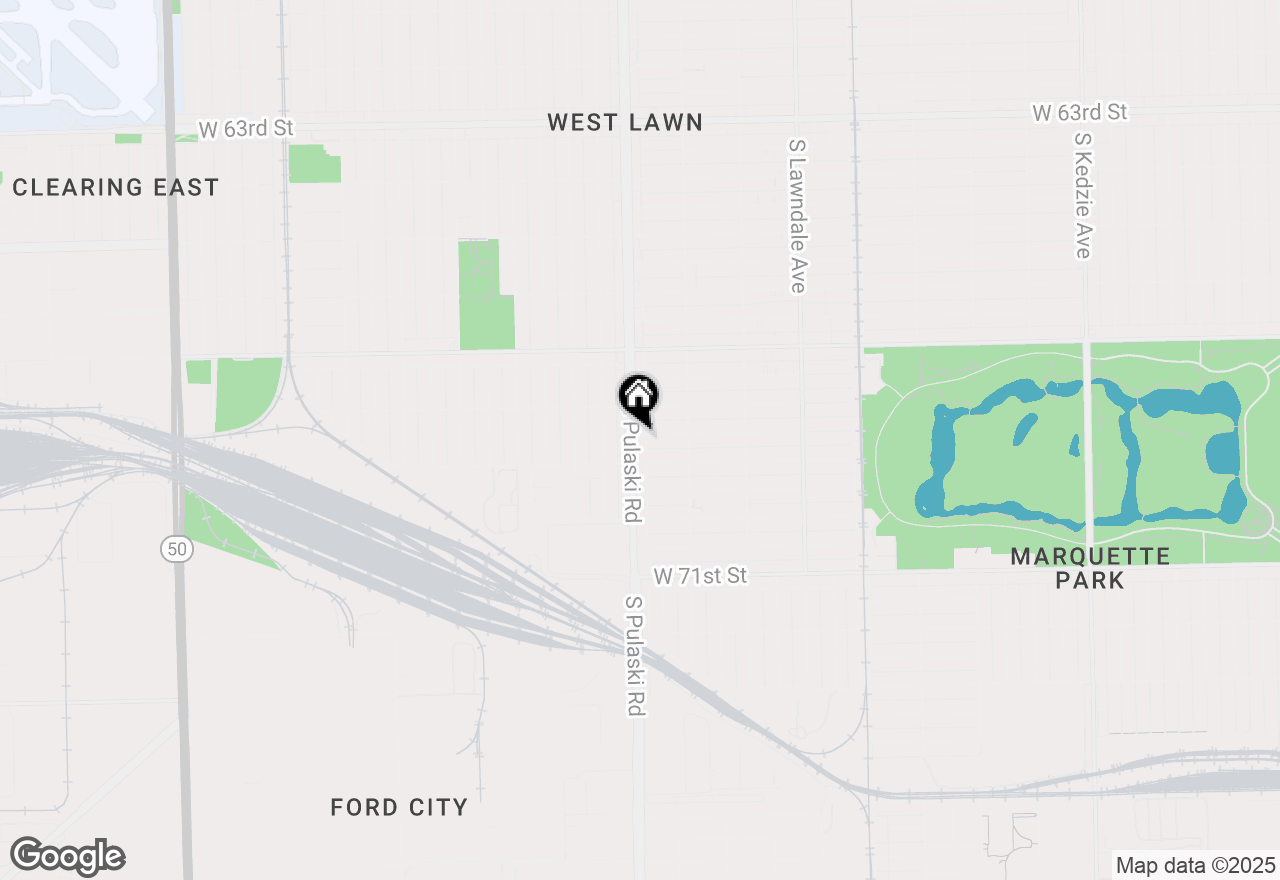 Map of 6833 S Pulaski Road, Chicago, IL 60629