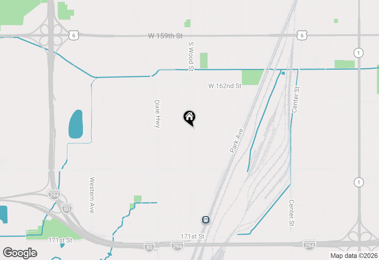 Map of 16438 Wood Street, Markham, IL 60428