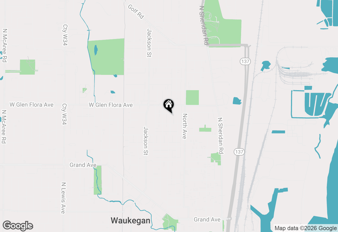 Map of 1126 N Ash Street, Waukegan, IL 60085