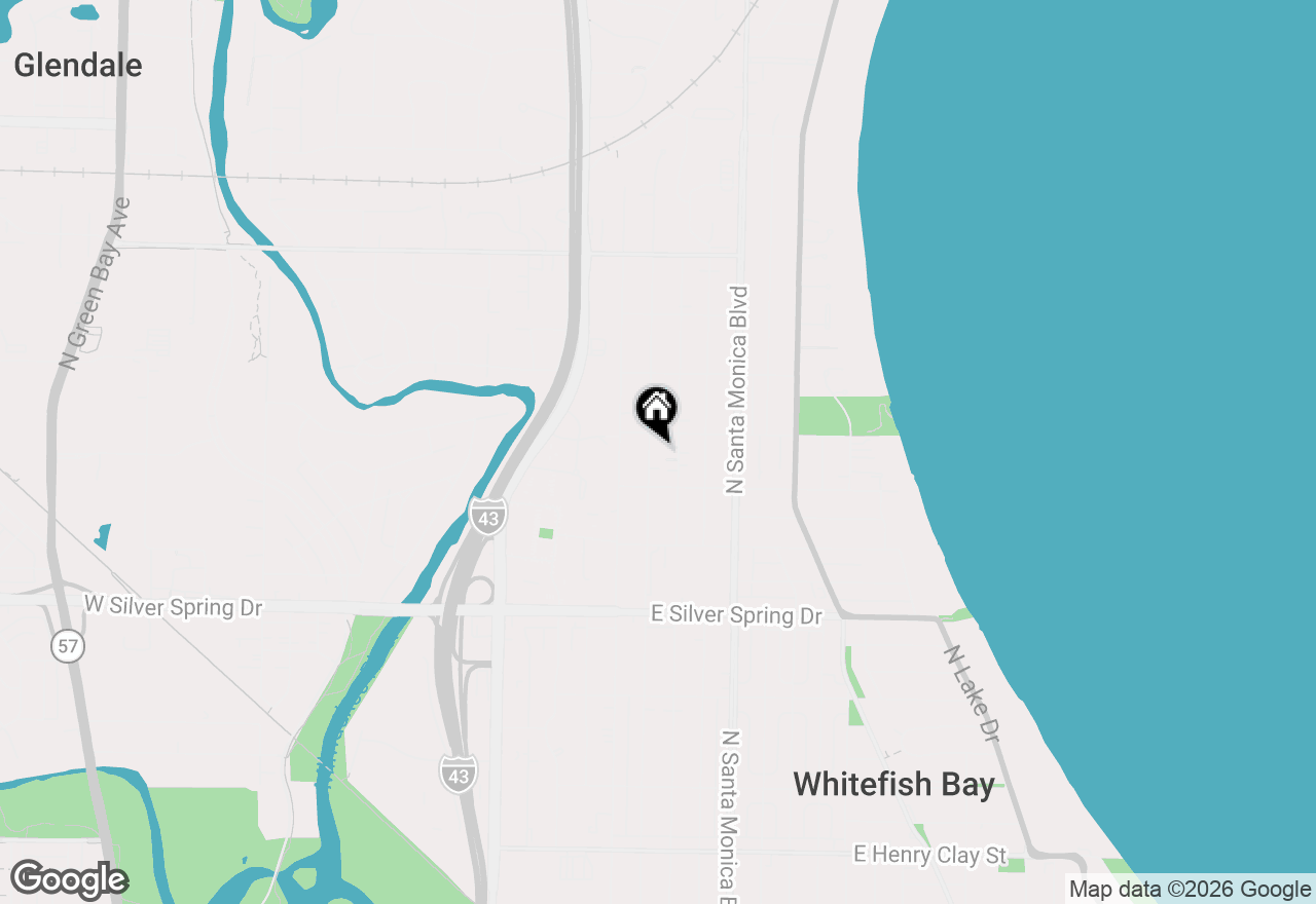 Map of 5842 N Bay Ridge Ave, Whitefish Bay, WI 53217