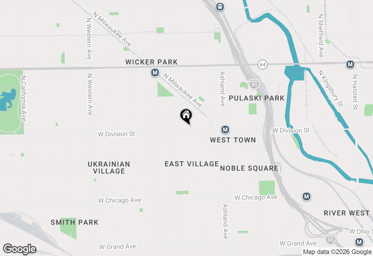 Map of 1213 N Honore Street #3, Chicago, IL 60622