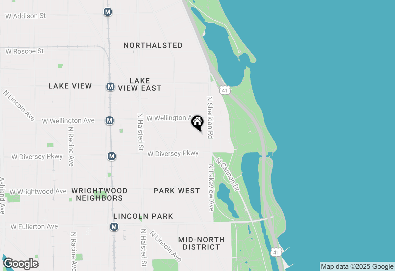 Map of 444 W Surf Street #1B, Chicago, IL 60657