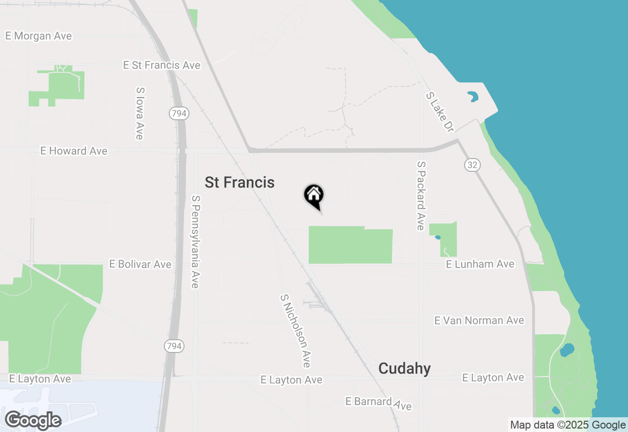 Map of 3210 E Denton Ave, St. Francis, WI 53235