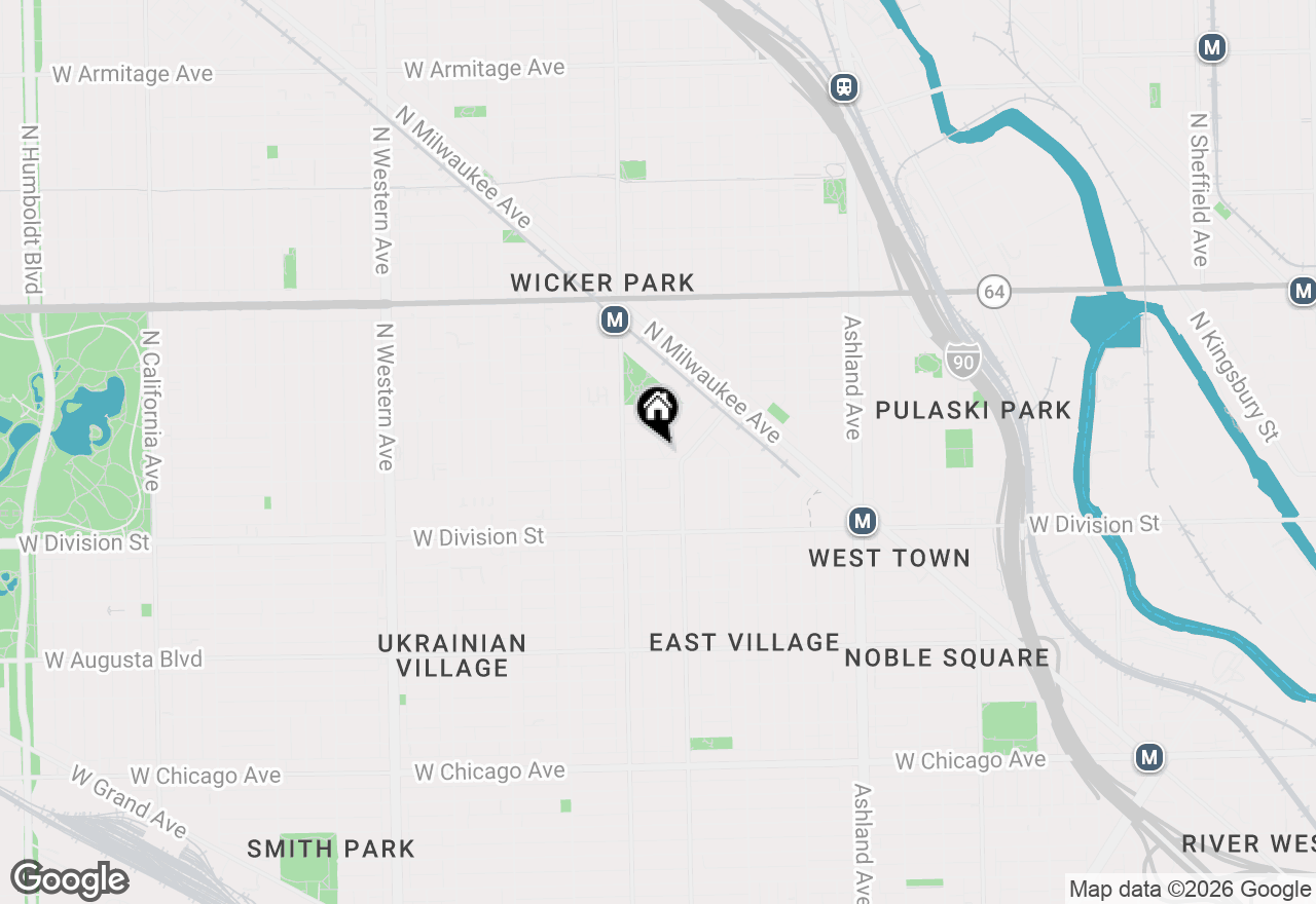 Map of 1947 W Evergreen Avenue #E, Chicago, IL 60622