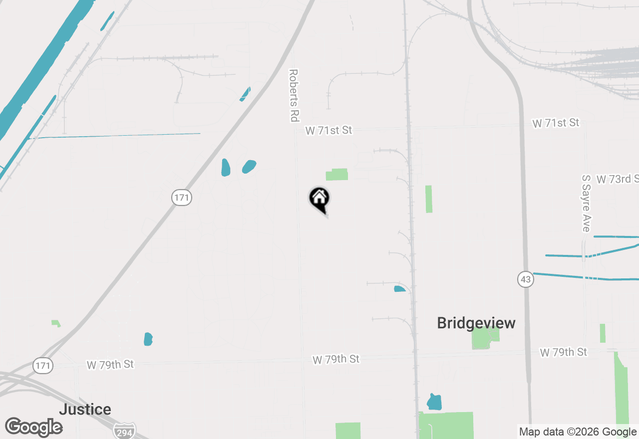 Map of 7907 W 74th Street, Bridgeview, IL 60455