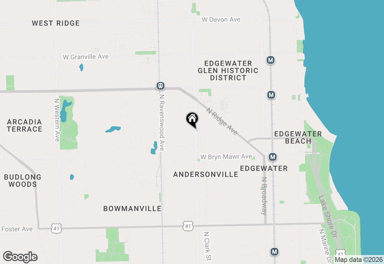 Map of 1606 W Edgewater Avenue, Chicago, IL 60660