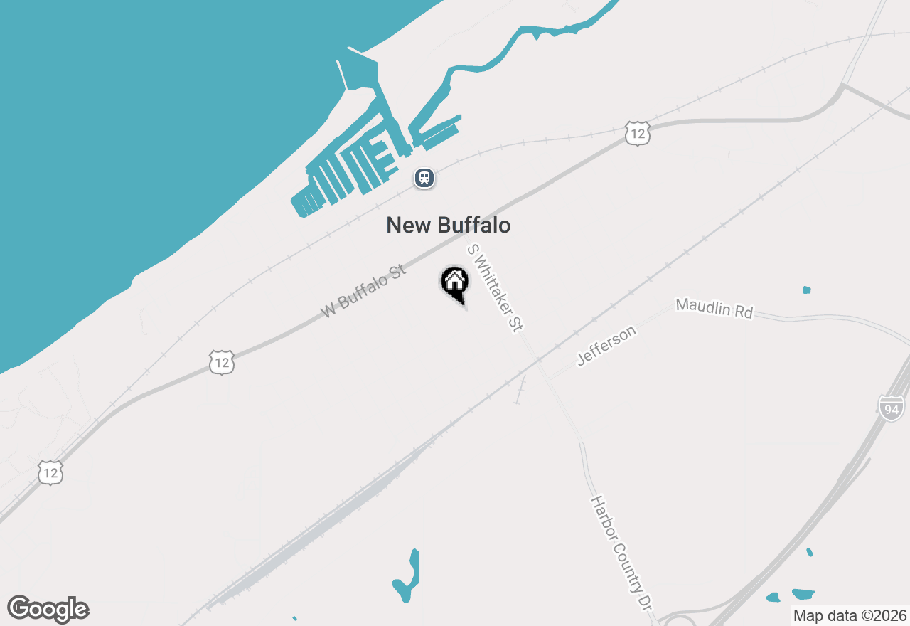 Map of 208 S Barker Street, New Buffalo, MI 49117