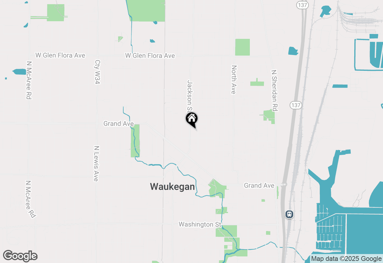 Map of 619 N Jackson Street, Waukegan, IL 60085