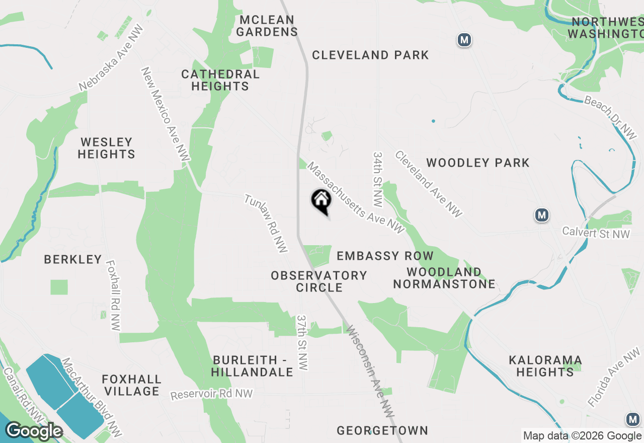 Map of 2604 36th Street Nw, Washington, DC 20007