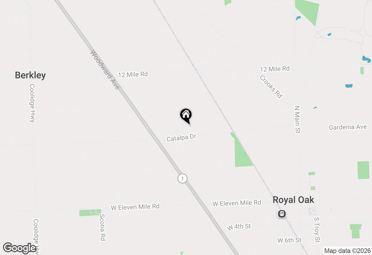 Map of 1033 Maplegrove Avenue, Royal Oak, MI 48067