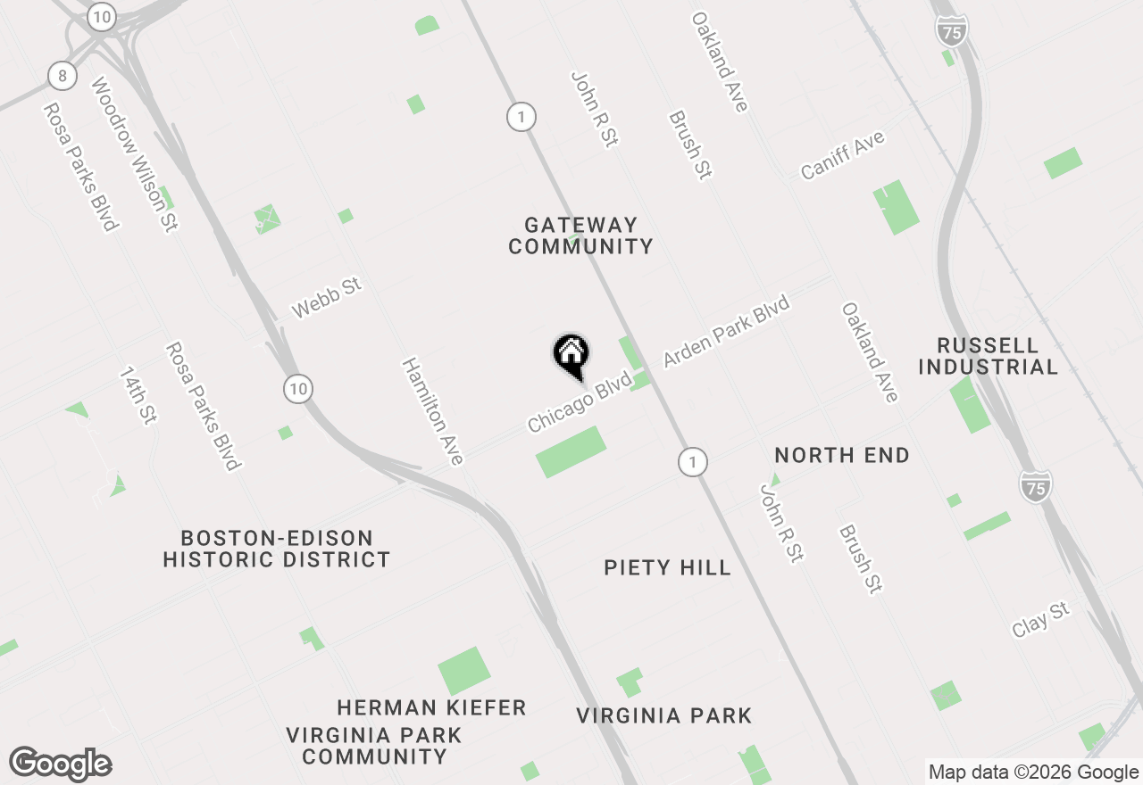 Map of 610 Chicago Boulevard, Detroit, MI 48202