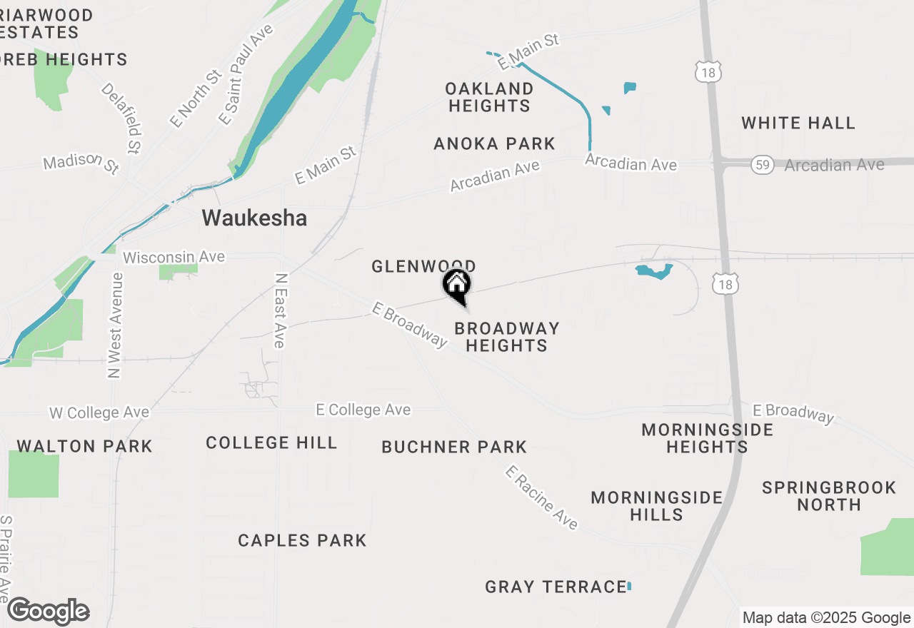 Map of 421 Oakland Ave, Waukesha, WI 53186