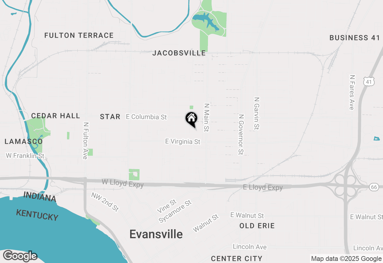 Map of 606 Baker Avenue, Evansville, IN 47710