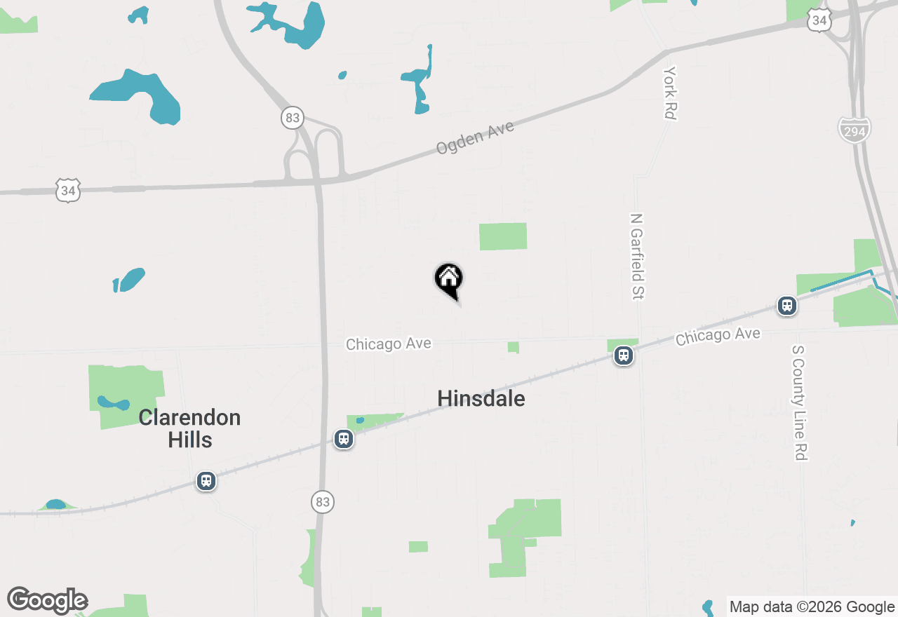 Map of 543 W Maple Street, Hinsdale, IL 60521