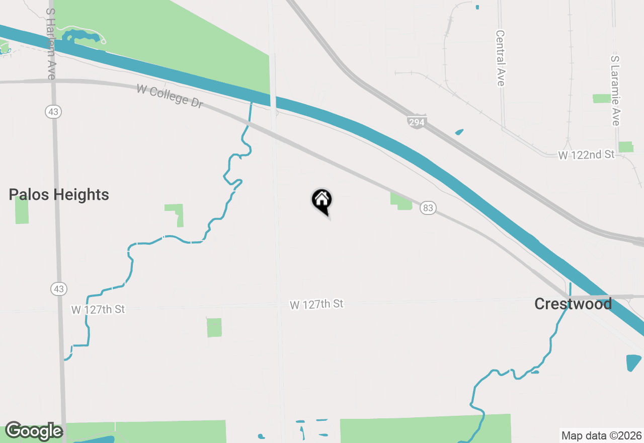 Map of 12412 S Melvina Avenue, Palos Heights, IL 60463