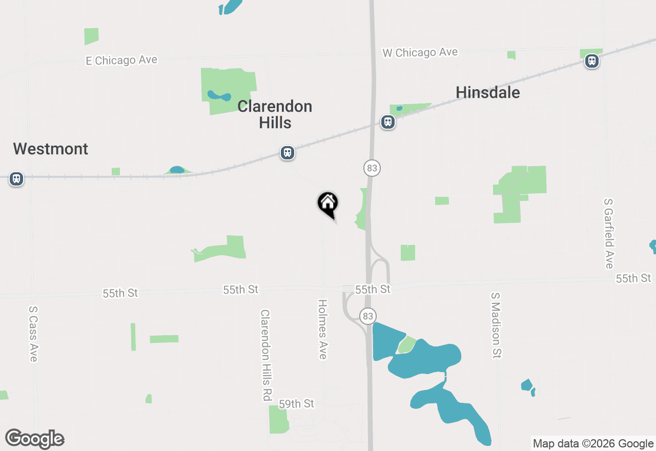 Map of 227 Holmes Avenue, Clarendon Hills, IL 60514
