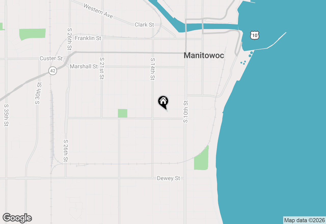 Map of 1405 S 13th St, Manitowoc, WI 54220