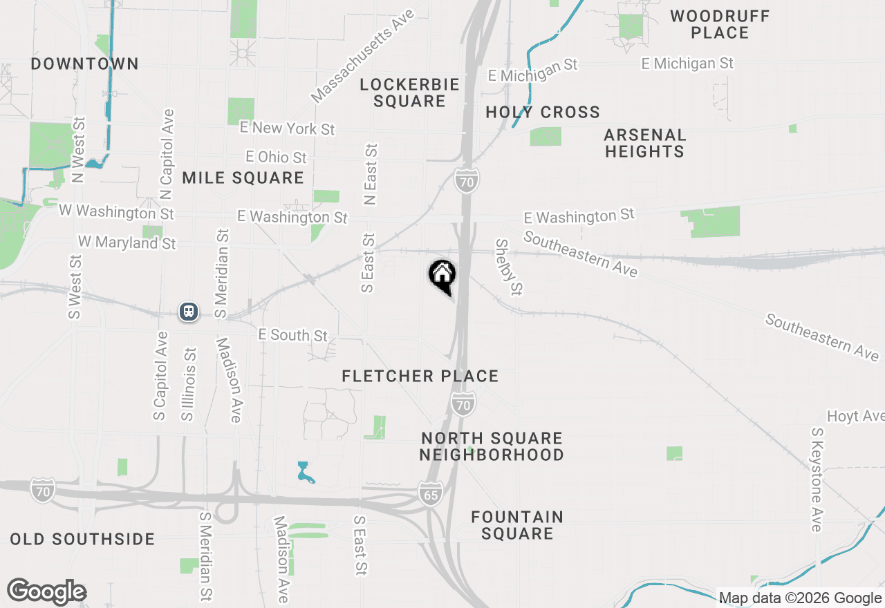 Map of 745 Bates Street, Indianapolis, IN 46202
